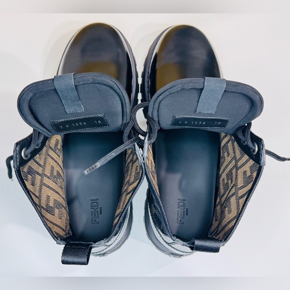 Fendi Force FF Biker Ancle Boots Calf and Goat Leather Size  display picture 3